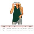 thumbnail image 4 of Camiseta sin mangas para mujer con cierre de cremallera, cuello en V, tipo suelto, camisas de gasa sin mangas para uso de verano, verde L, 4 of 4