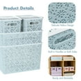 thumbnail image 3 of TEAFIRST Set of 4 Storage Bins, Organizer Container with Lids Stackable for Bathroom, Plastic, Blue, 3 of 5