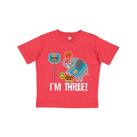

Inktastic Basketball 3rd Birthday for Three Year Old Gift Toddler Boy Girl T-Shirt