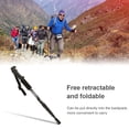 thumbnail image 4 of Polo de trekking Ajustable Ajustable Sin deslizamiento Pista de senderismo Bastones de aleación de aluminio Montañismo Escalada Muletas Negro Advancent OD003554-02, 4 of 7