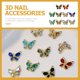 thumbnail image 4 of GOOHOCHY 10pcs Rhinestones Charms de uñas Mariposas Manicure Charms Decoración de arte de uñas, 4 of 8