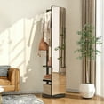 thumbnail image 2 of MIDOQIN 360° Rotaty Full Length Mirror, Solid Wood Oversized Floor Mirror with Coat Rack, Full Body Mirror for Bedroom, Entryway, Living Room, 2 of 12