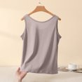 thumbnail image 5 of Loopsun Womens Sleeveless Tops Solid Round Neck Loose Thin Tank Daily Loungewear, 5 of 5