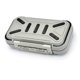 thumbnail image 4 of Caja de aparejos de pesca impermeable con compartimento resistente a impactos, ajustable para anzuelos, señuelos y pastillas, color gris, 4 of 14