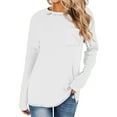 thumbnail image 2 of FAIWAD Womens Plus Size Long Sleeves Sweatshirt with Chest Pockets Casual Round Neck Basic Pullover Top, 2 of 6