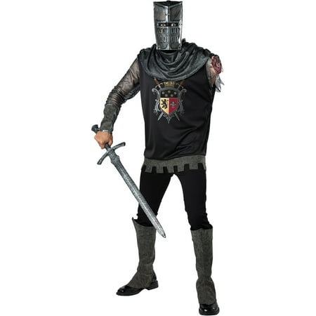 Mens Black Knight Zombie Medieval Costume