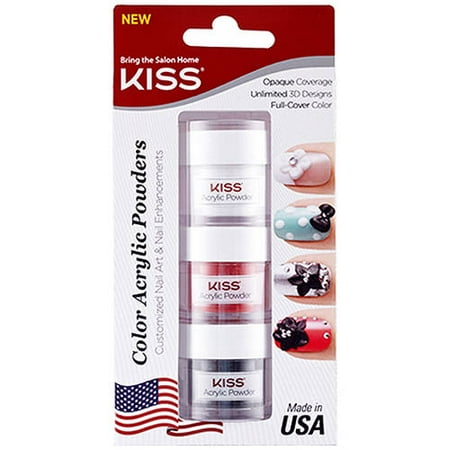 Kiss Color Acrylic Powders, 3 count