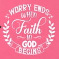 thumbnail image 5 of Wild Bobby Worry Ends When Faith In God Begins Inspirational/Christian Women Slim Fit Junior Tee, Hot Pink, XX-Large, 5 of 5
