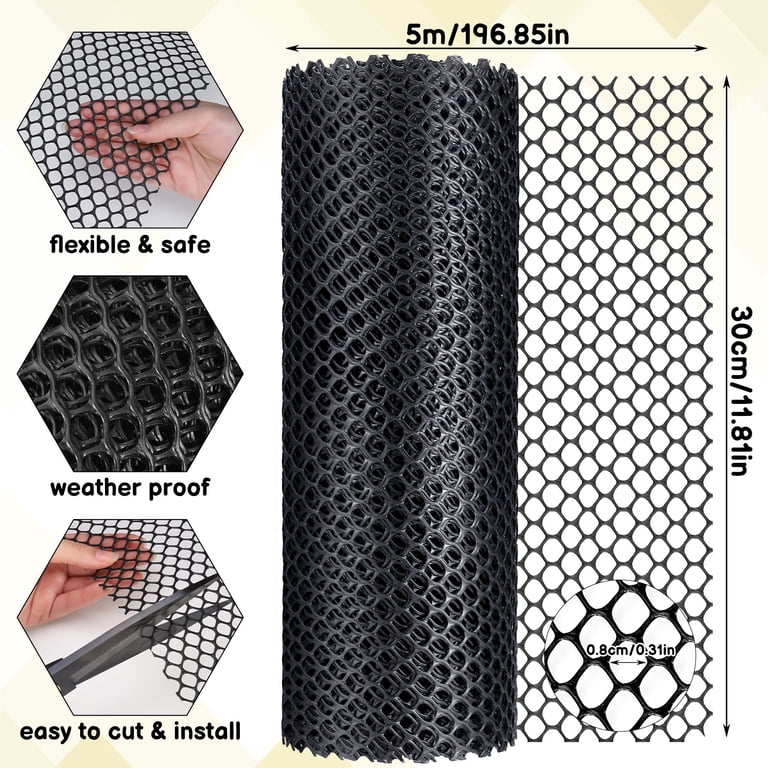 Bocaoying Plastic Chicken Wire Mesh, Black, 197" Length photo 2