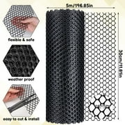 Bocaoying Plastic Chicken Wire Fencing, with 25 Twist Ties, 197 In Black Chicken Wire mesh, Poultry Netting, Poultry Fence, Chicken Wire for Crafts, Plastic Garden Fencing, Floral Chicken Wire