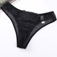 thumbnail image 2 of LNWUY Lace Thongs for Women Lace Hollowed out See-Through Cheeky Underwear Hipster Panties Black S, 2 of 3