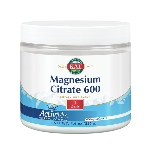 KAL Magnesium Citrate 600 ActivMix Instant Powder | Unflavored ...