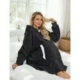 thumbnail image 5 of Fantaslook Wearable Blanket Hoodie for Women and Men, Oversized Sherpa Fleece Blanket Sweatshirt with Sleeves & Pocket, 5 of 8