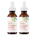 thumbnail image 1 of ASUTRA 20% Suero de vitamina C 1 fl oz (paquete de 2) - Suero facial iluminador de ácido ferúlico e hialurónico Vitamina E Aloe Jojoba, 1 of 5