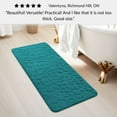 thumbnail image 6 of Evideco French Home Goods Memory Foam Runner Bath Mat Peacock Blue Pebble Design 48x18, 6 of 9