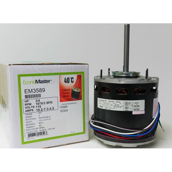 Air Handler Furnace HVAC Blower Motor EM-3589 5-5/8" Diameter 3/4 HP 1075/3 RPM 115V