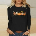thumbnail image 1 of Simua Hauts Imprimés Floraux pour Femmes, Coupe Ample Décontractée, Col Rond, Manches Longues, T-Shirts Mignons, Tuniques Unies, 1 of 4
