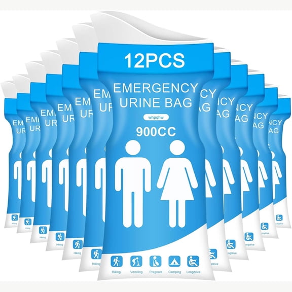 Disposable Urine Bags, Pee Bags for Travel for Women and Men, Portable Emergency Urine Bag with Leakproof Seal for Road Trips, Camping, Hiking, Traffic Jams