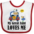 thumbnail image 3 of Inktastic Farmer Cow My Great Aunt Loves Me Boys or Girls Baby Bib, 3 of 4