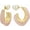 5-Pink, variant on Acrylic Resin C Shape Hoop Earrings for Women, Double Sided Faux Pearl Ball Back Statement Earrings, Lightweight Hypoallergenic Fashion Jewelry for Daily Wear