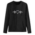 thumbnail image 4 of Pompotops Femmes Imprimé Décontracté Col Rond Manches Longues T-shirt Tops Blouse, 4 of 5