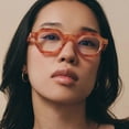 thumbnail image 4 of Retro Polygon Frame Eyeglasses Blue Light Blocking Glasses for Eye Strain Prevention Eyewear - C2, 4 of 5