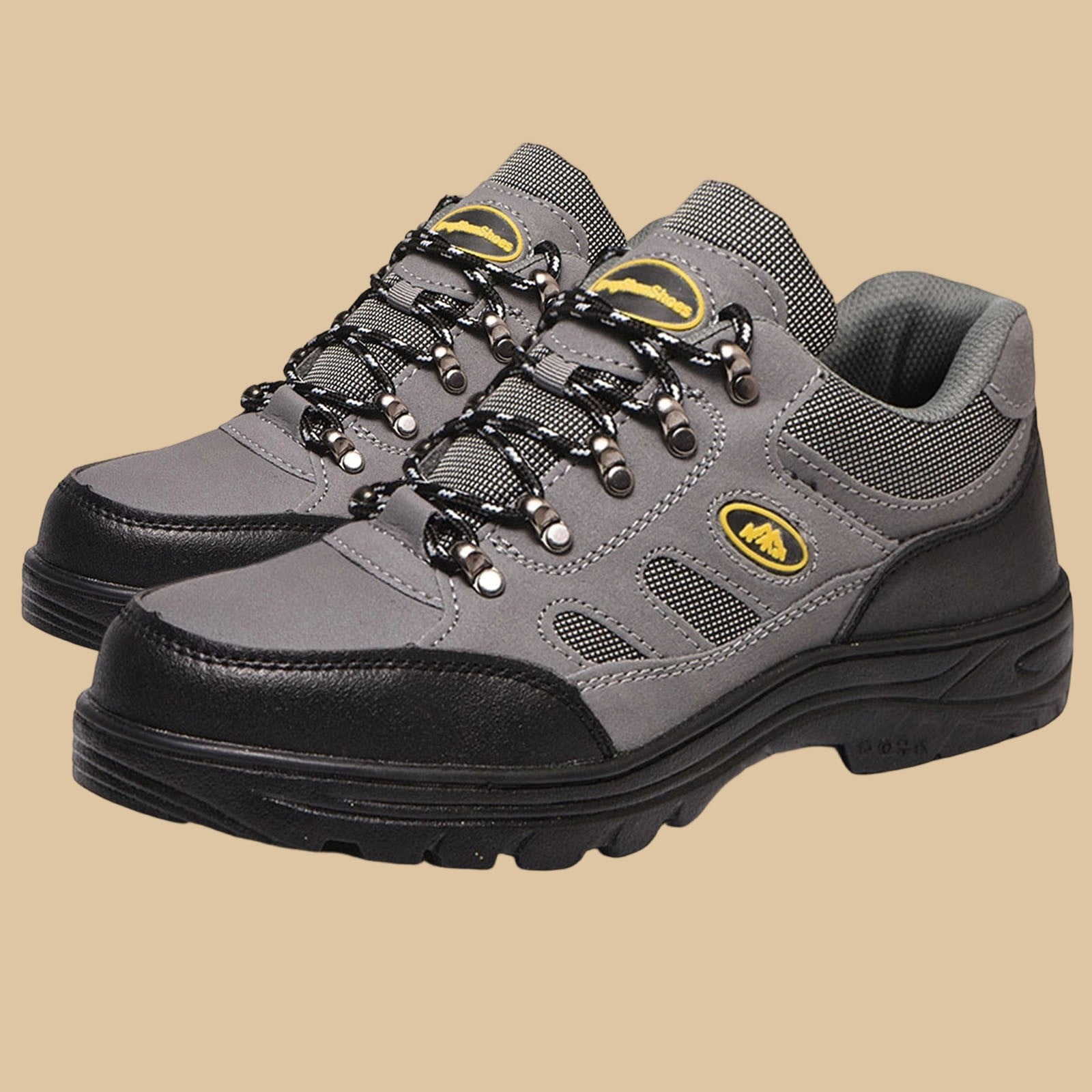 Womens Hiking Shoes Low Top Non Slip Trail Sneakers Comfortable Walking Shoes Durable Rubber Outsole Lightweight Outdoor Gray,Size 7