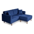 thumbnail image 3 of Sala Modular Sofá Cama Reversible de Lino Azul Modelo Ritz Makora, 3 of 9