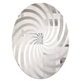 thumbnail image 2 of Designart "Platinum Parallels in Shades of Grey and White I" Abstract Shapes Vortex Round Wall Mirror - Abstract Oval Printed Decorative Mirror - Multiple Color Options, 2 of 5