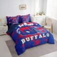 thumbnail image 3 of Manfei American Football Twin Bedding Sets 7pcs for Kids Teens, Rugby Helmet Bedding Comforter Set, Navy Red Graffiti Splash Sheet Sets, Lightweight Room Decor, 3 of 8