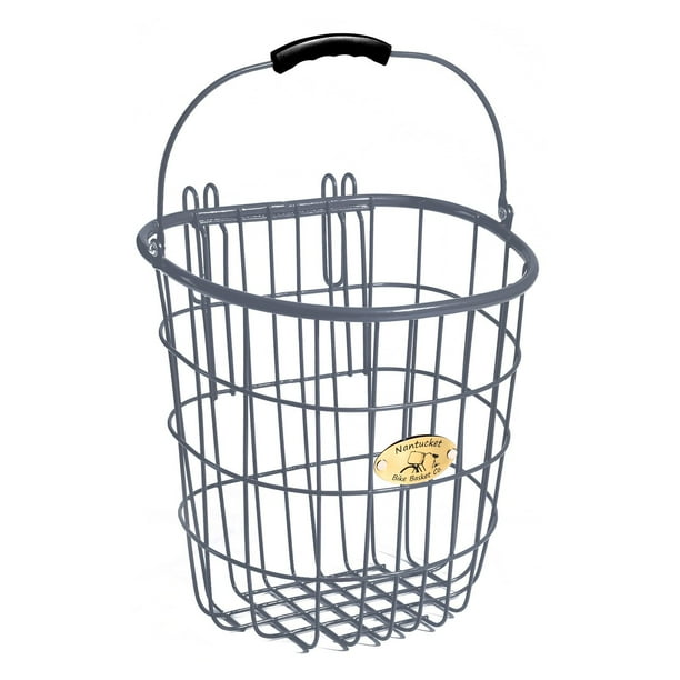 Nantucket Bicycle Basket Co. Surfside Charcoal Gray Rear Pannier Basket