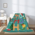 thumbnail image 5 of Throw Blanket for Couch Sofa and Bed, Ho Ho Ho Super Soft Plush Throw Blanket, Fuzzy Cuteness Comfy Warm Washable Flannel Blanket & Throws for All Season 40"x30", 5 of 7