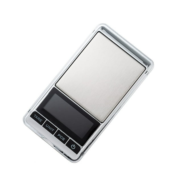 Scienceny Báscula Digital electrónica de precisión, de joyería de oro, de acero inoxidable, herramienta de pesaje de buena precisión con Medidores de medidas dimensionales 200G/0.01G