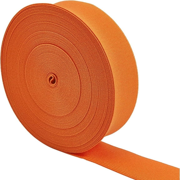 About 17.5 Yards Elastic Bands Ultra Thick Flat Elastic Bands Orange Knit Webbing Sewing Accessories for Sewing DIY Crafts 1.57 inch