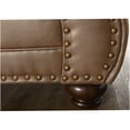 thumbnail image 6 of Brown Faux Leather Armchair and Ottoman Set with Nailhead Trim, Traditional Living Room Accent Chair and Footstool, 6 of 10