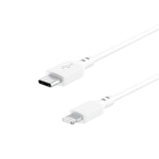 onn Lightning to USB-C Charging and Data Cable for iPhone, iPad, 3 ft, White