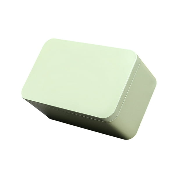 Yuarrent Hierro fácil de abrir y cerrar lata de metal para un almacenamiento conveniente Caja de té cuadrada resistente y duradera Almacenamiento y organización del hogar Beige