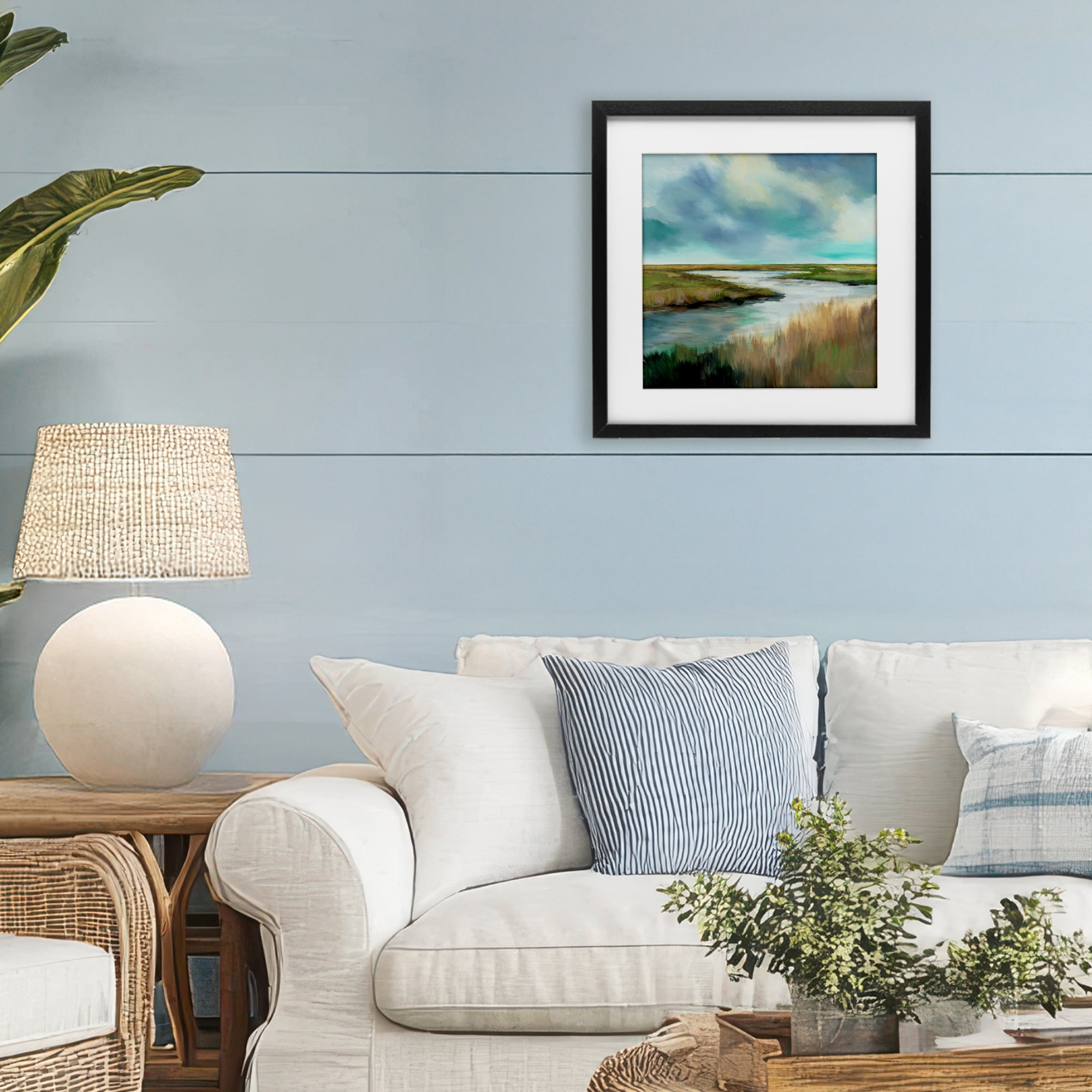 Stupell Industries Tranquil Meadow and Wetlands Black Framed Print Under Glass, design by Liz Jardine