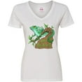thumbnail image 3 of Inktastic Save the Rainforest with Basilisk Lizard on a Tree Women's V-Neck T-Shirt, 3 of 5
