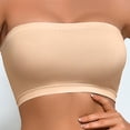 thumbnail image 2 of DDAPJ pyju Womens Strapless Bras Wireless Bandeau Bra Seamless Comfort Padded Tube Bra Supportive Bralette Beige L, 2 of 8