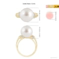 thumbnail image 5 of ANGARA South Sea Cultured Pearl Ring with Pave-Set Diamonds in 14K Yellow Gold for Women | June Birthstone, Birthday, Anniversary, Jewelry Gift for Women | Pearl Ring, 5 of 8