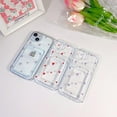 thumbnail image 6 of Compatible for iPhone 14 Case Clear with Card Holder, Cute Heart Pattern Love Design for Women Girl, Protective Soft TPU Shock-Absorbing Wallet Case for iPhone 14-Red Heart, 6 of 13