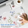 thumbnail image 4 of Non-Slip Rubber Base Mouse Pad - Mini Floral Flower Design, Perfect for Laptop, Office, Home & Gaming, Smooth Surface, High Tracking Accuracy, Large 31.5x11.8 Inch - Uplift Your Desk Decor, 4 of 7