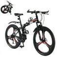 thumbnail image 3 of PRIJESSE 26" folding mountain bike  24 Speed Adult Bike with Dual Front Suspension & Double Disc Brake, High Carbon Steel Frame Anti-Slip Bicycle for Men and Women, 3 of 7