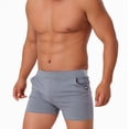 thumbnail image 4 of TEAJOPSUU Mens Pajama Shorts Summer Comfy Sleep Shorts Elastic Waist Boxer Solid Color Soft Sleepwear Bottoms Side Pockets Gray, 4 of 6