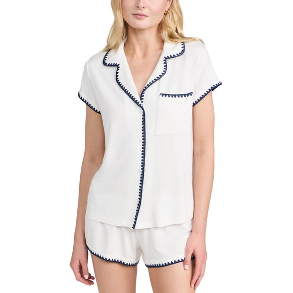 Conjunto de pijama Eberjey Frida Whip Stitch de manga corta para mujer