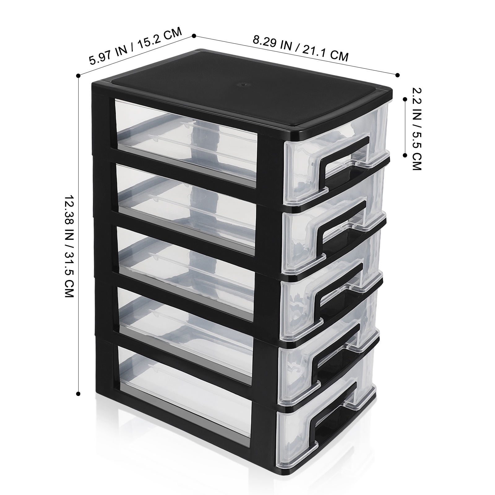 AURARMLET Transparent Desk Drawer Organizer Set for Home Office Storage and Desk Accessories