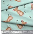 thumbnail image 2 of Soimoi Green Rayon Crepe Fabric Tendril & Abstract Printed Fabric 1 Yard 46 Inch Wide, 2 of 5