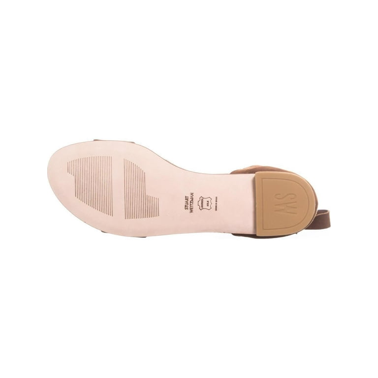 Womens Stuart Weitzman Corbata Lace Up Flat Sandals Amaretto Walmart