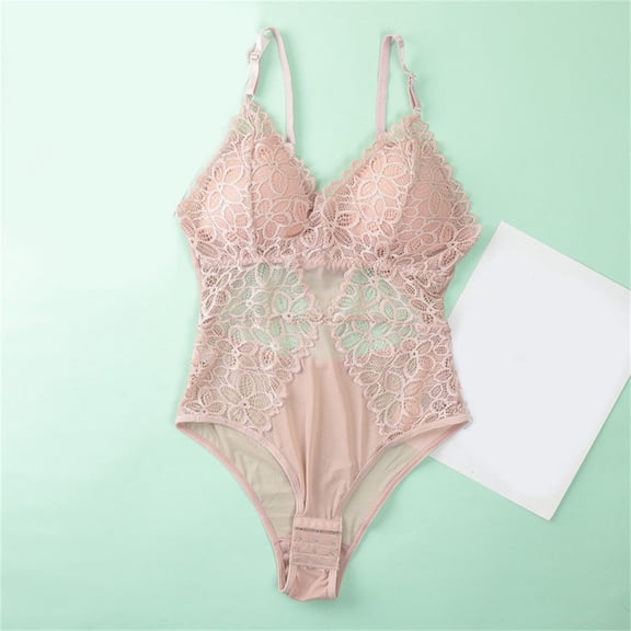 Sexy Lingerie for Womens Lingerie Deep V Sexy Lace Bodysuit